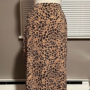 Vintage cheetah or leopard animal print maxi skirt back slit